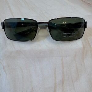 New‎ Mandarina Duck Logo Rectangle Lenses Olive Green Tinted MD 45283
